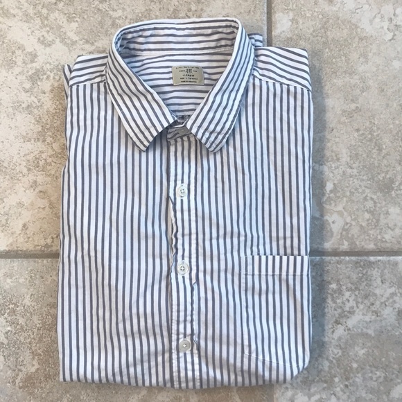 J Crew Gray/White Striped Button Down Shirt - Picture 2 of 2